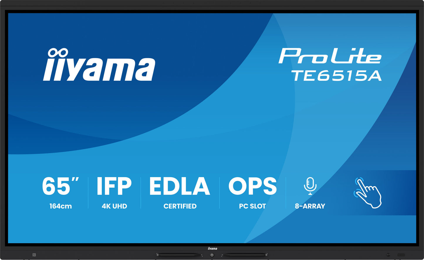 iiyama TE6515A-B2AG Signage Display Kiosk design 163.8 cm (64.5") Wi-Fi 550 cd/m² 4K Ultra HD Black Touchscreen Built-in processor Android 24/7