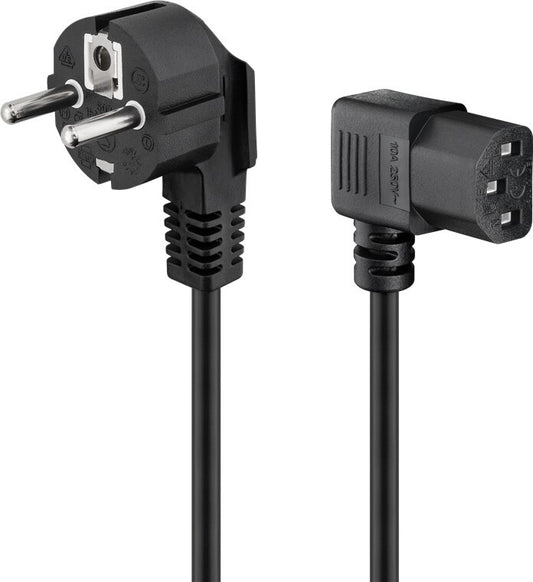 Goobay Angled IEC Cord on Both Sides, 1.8 m, Black