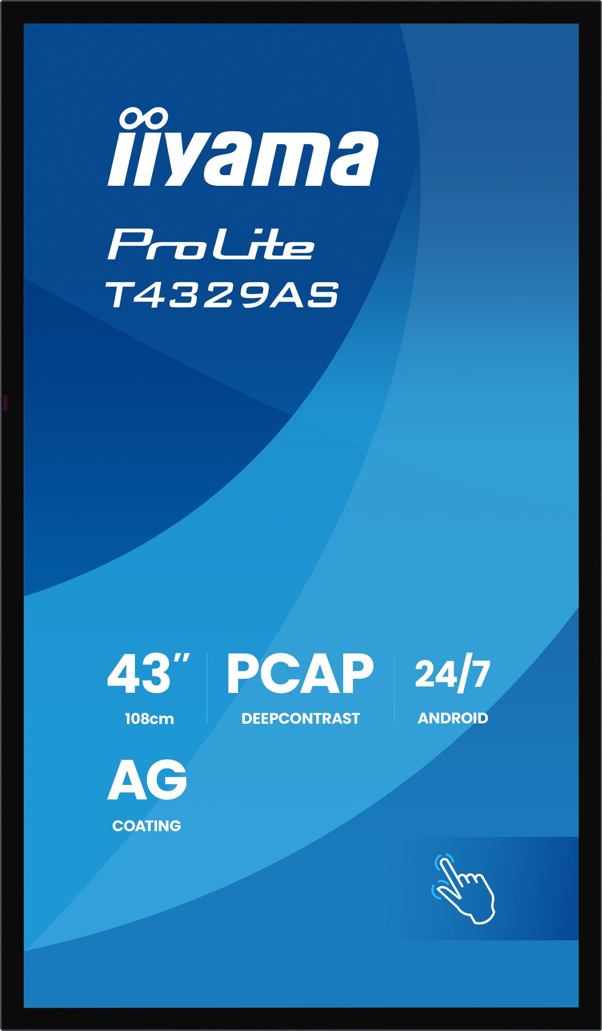 iiyama T4329AS-B1AG computer monitor 108 cm (42.5") 3840 x 2160 pixels 4K Ultra HD LED Touchscreen Black