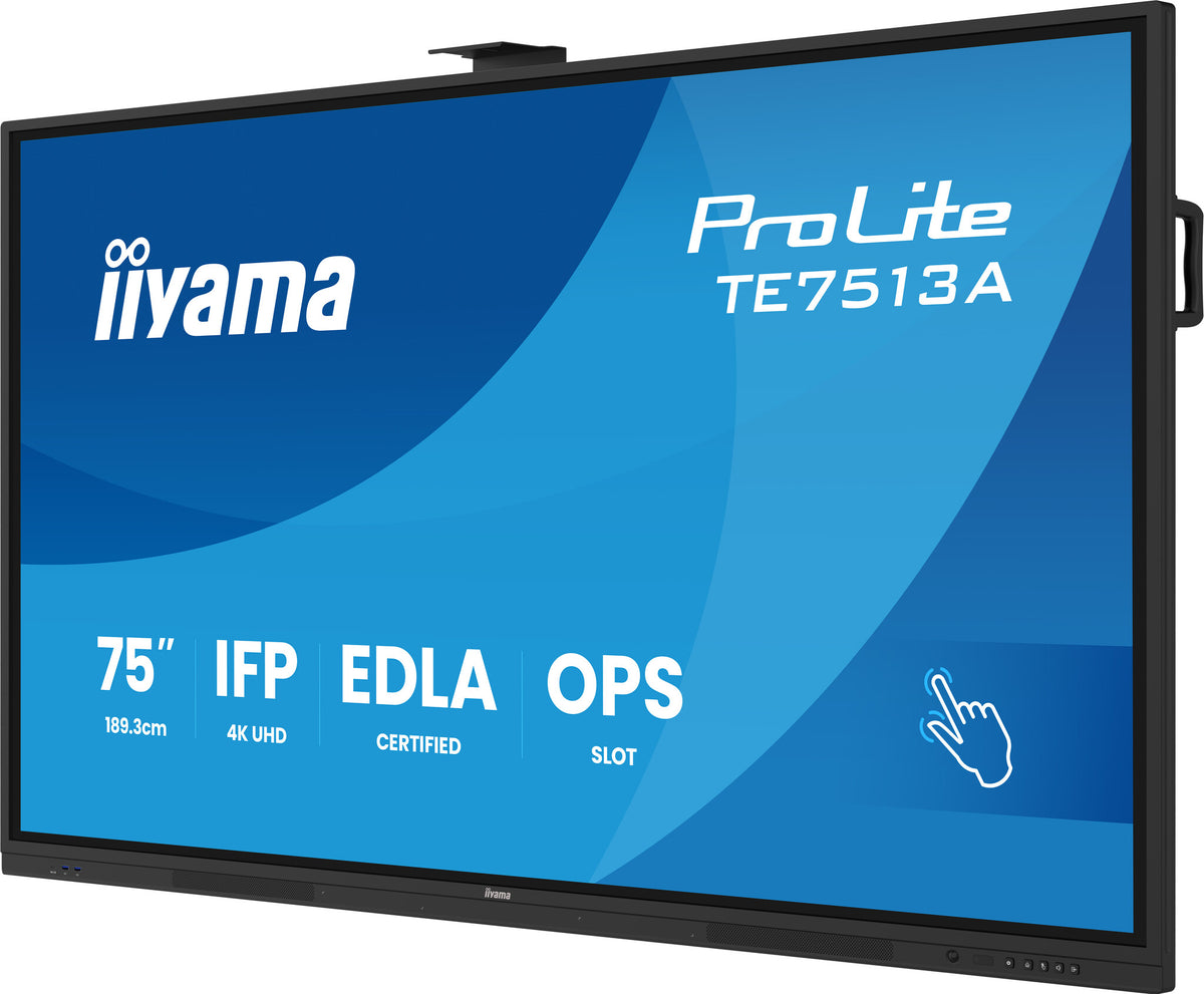 iiyama TE7513A-B3AG Signage Display Interactive flat panel 190.5 cm (75") LCD Wi-Fi 500 cd/m² 4K Ultra HD Black Touchscreen Built-in processor Android 24/7