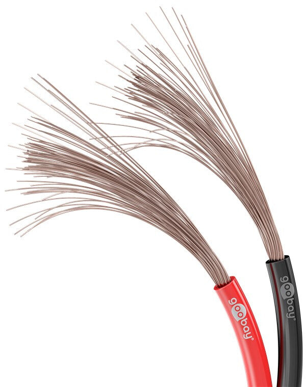 Goobay Speaker Cable, red-black, OFC CU, 100 m spool, diameter 2 x 1.5 mm2, Eca