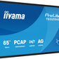 iiyama T6529AS-B1AG computer monitor 163.8 cm (64.5") 3840 x 2160 pixels 4K Ultra HD LED Touchscreen Black