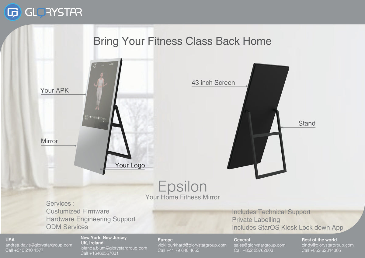 Glory Star EMT431 PART#CT399 tablet Rockchip 16 GB 109.2 cm (43") 4 GB 802.11b Android 9.0 Silver