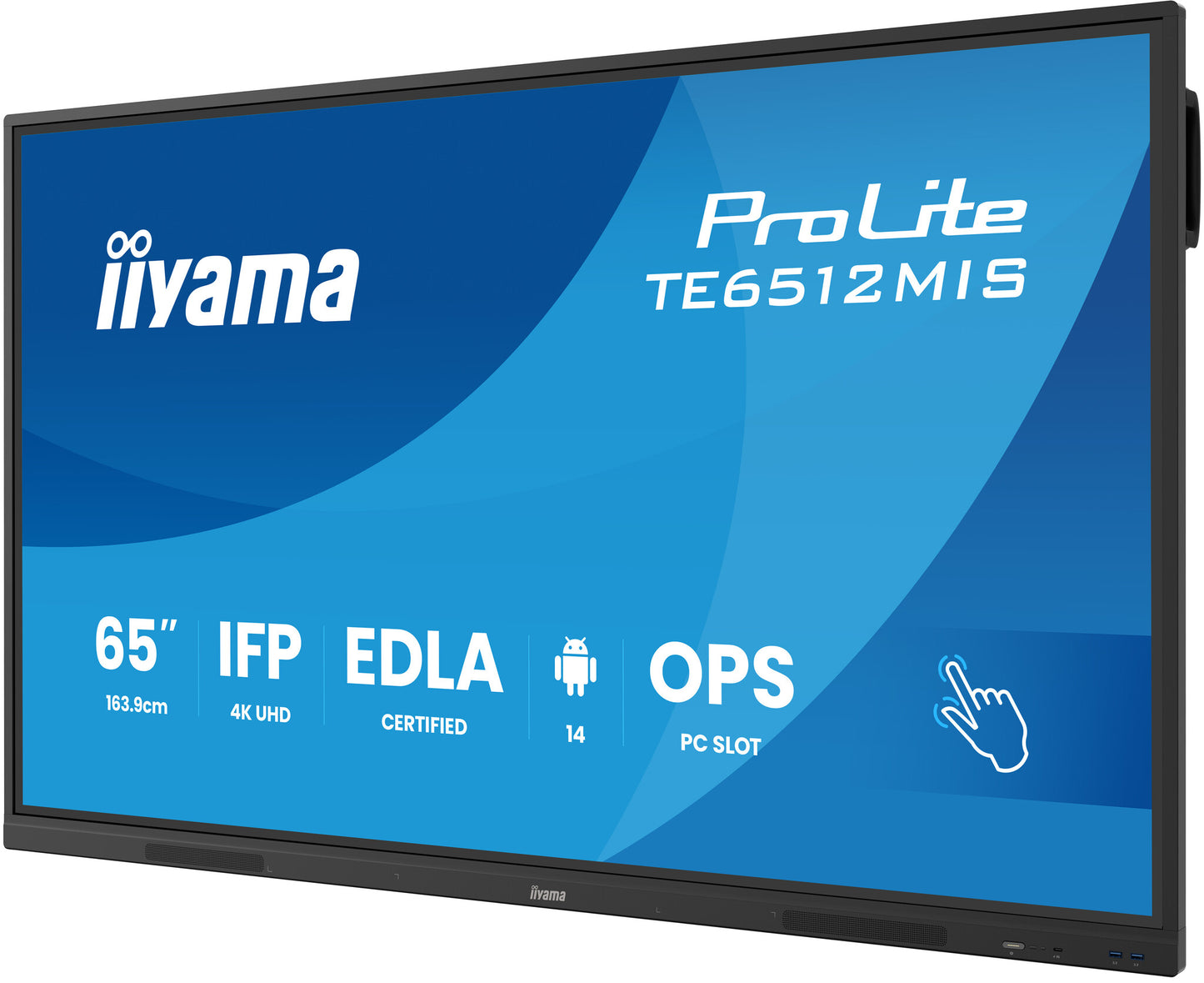 iiyama TE6512MIS-B4AG Signage Display Interactive flat panel 165.1 cm (65") LCD Wi-Fi 400 cd/m² 4K Ultra HD Black Touchscreen Built-in processor Android 24/7