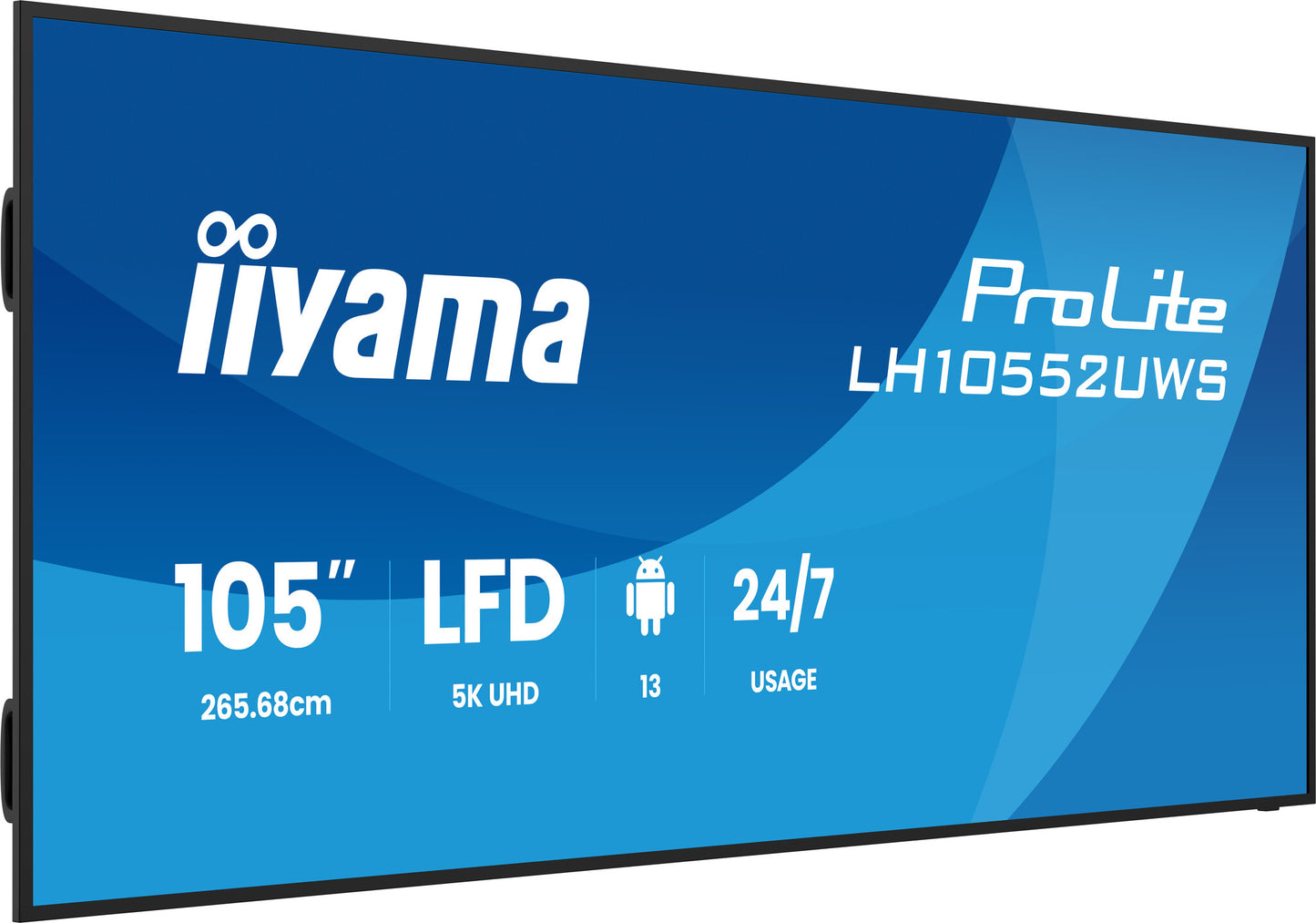 iiyama LH10552UWS-B1AG Signage Display Kiosk design 2.66 m (104.6") LCD Wi-Fi 500 cd/m² UltraWide 5K HD Black Built-in processor Android 24/7