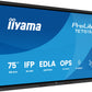iiyama TE7515A-B2AG Signage Display Kiosk design 190.5 cm (75") Wi-Fi 550 cd/m² 4K Ultra HD Black Touchscreen Built-in processor Android 24/7