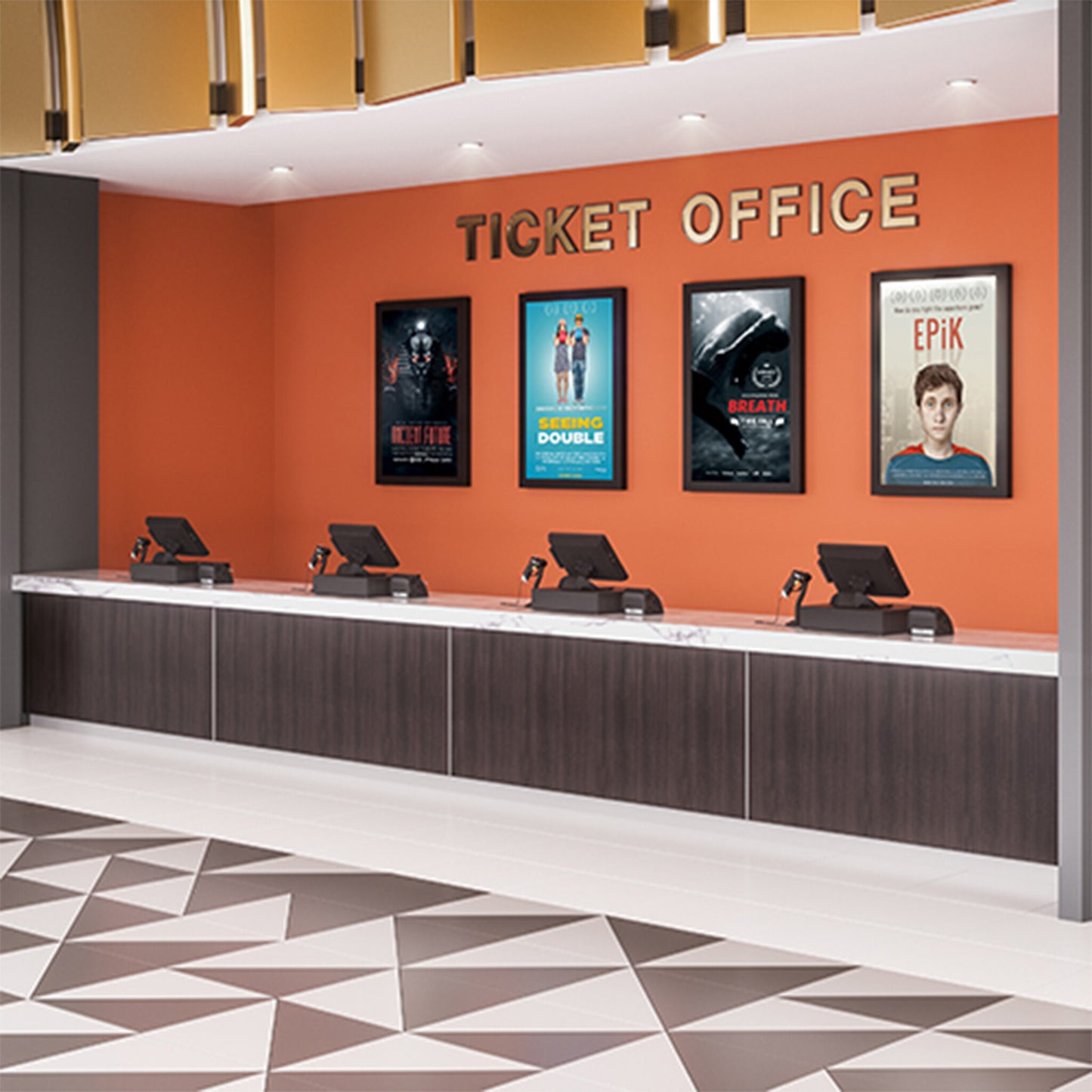 Chief ImpactTM On-Wall Kiosk - Portrait 55 Inch Black