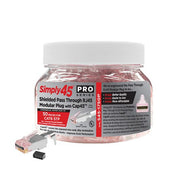 PROSeries Pass Through Shielded Red Tint, Hi/Lo Stagger - Cat6/6a STP with Cap45™ & Bar45 - 50pc Jar