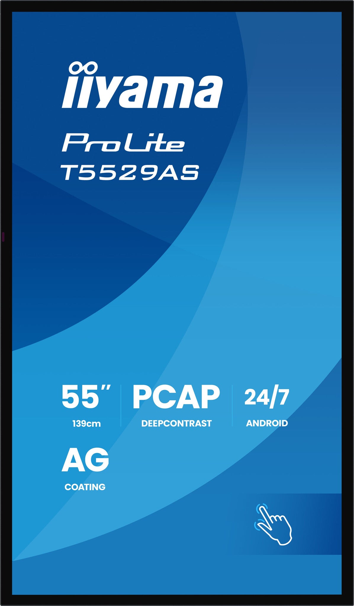 iiyama T5529AS-B1AG computer monitor 138.7 cm (54.6") 3840 x 2160 pixels 4K Ultra HD LED Touchscreen Black