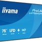 iiyama LH7564UHS-B1AG Signage Display Digital signage flat panel 190.5 cm (75") Wi-Fi 500 cd/m² 4K Ultra HD Black Built-in processor Android 24/7