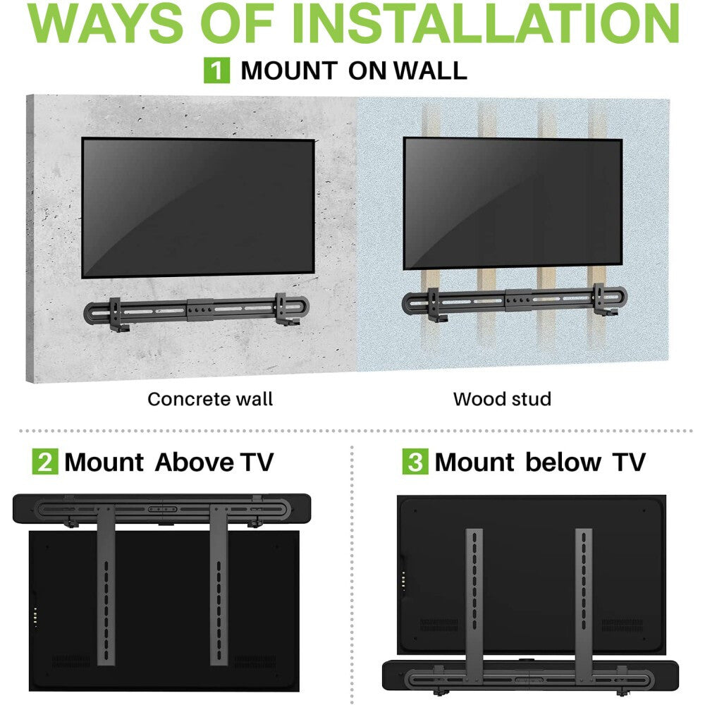 Techly Universal Wall Mount Soundbar Bracket Max VESA 600x400