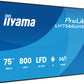 iiyama LH7566UHSB-B1AG Signage Display Digital signage flat panel 190.5 cm (75") LCD Wi-Fi 800 cd/m² 4K Ultra HD Black Built-in processor Android 24/7