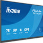 iiyama TN7505A-B1AG Signage Display Interactive flat panel 189.3 cm (74.5") 500 cd/m² 4K Ultra HD Black Touchscreen