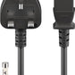 Goobay UK IEC Cord, 1.8 m, Black