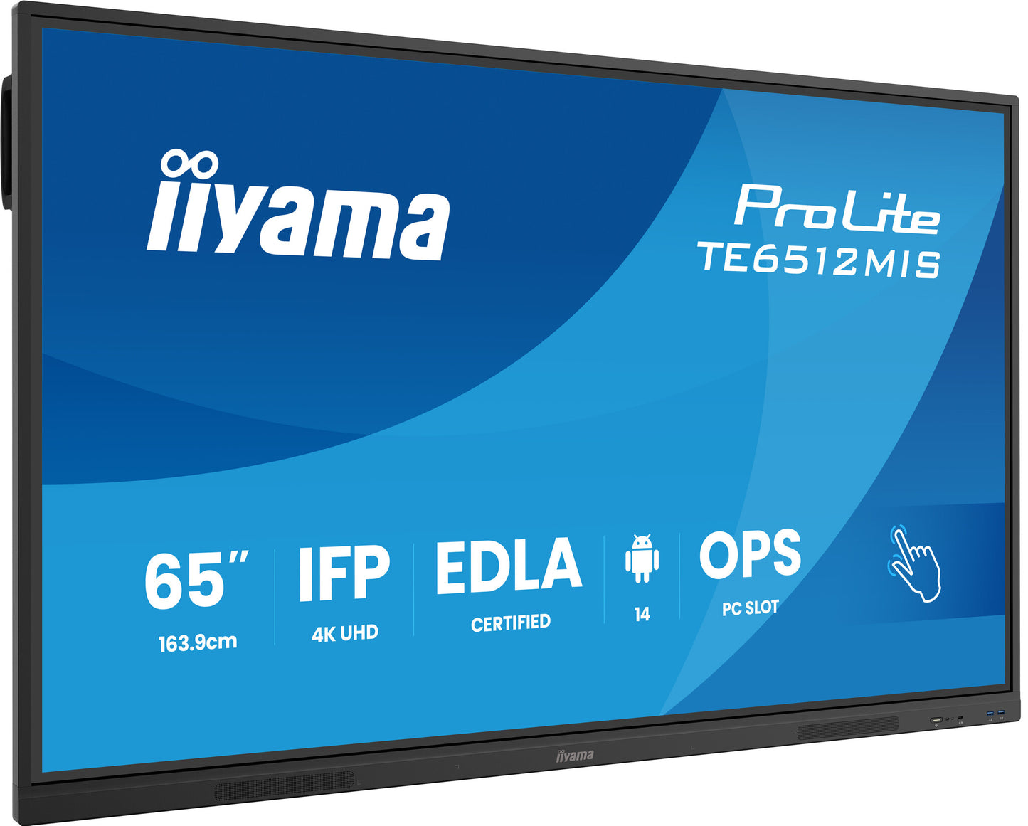 iiyama TE6512MIS-B4AG Signage Display Interactive flat panel 165.1 cm (65") LCD Wi-Fi 400 cd/m² 4K Ultra HD Black Touchscreen Built-in processor Android 24/7