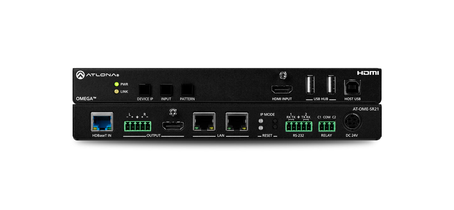 Omega 2x1 AV Switcher HDBT RX w/ Scaler