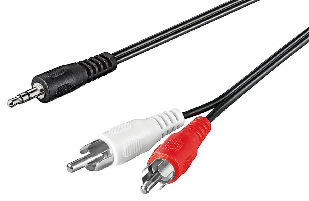 Goobay Audio Cable AUX Adapter, 3.5 mm Male to Stereo RCA Male, 1.5 m