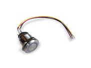 Nexmosphere Stainless steel button IP65, 19mm round, Blue LED (3.3v), 180cm X-talk 3p cable