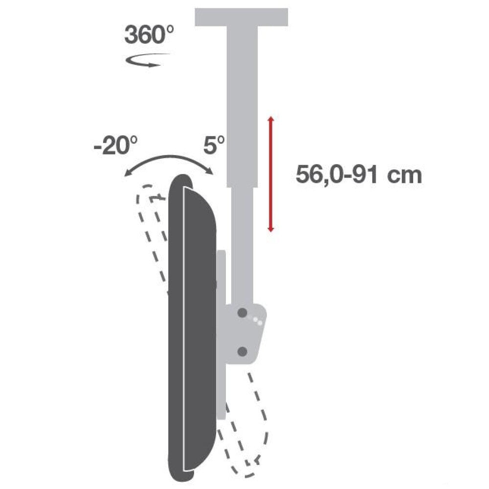 Techly Telescopic Universal Ceiling Support for 2 TV LED LCD 32-55" ICA-CPLB 944D