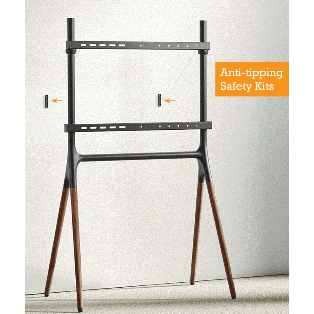 ICA-TR19 Floor Stand, 49-70", Wood, Black/Dark Wallnut