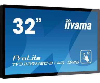 iiyama ProLite TF3239MSC-B1AG computer monitor 80 cm (31.5") 1920 x 1080 pixels Full HD LED Touchscreen Multi-user Black