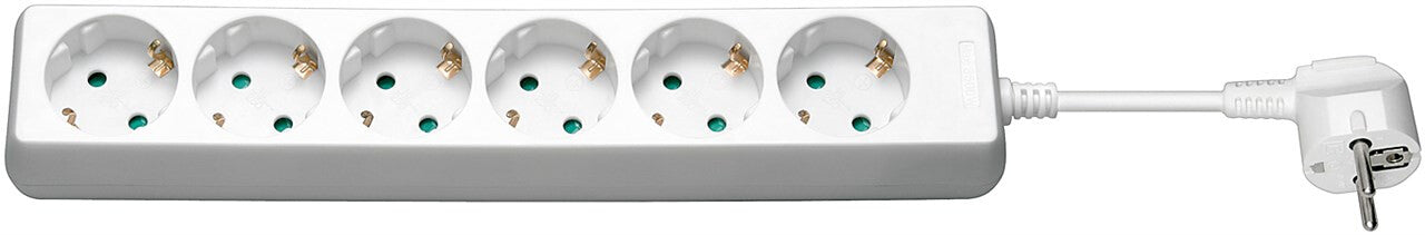 6-Way Power Strip, 1.5 m, white