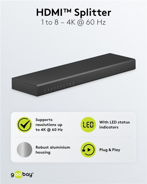 HDMI Splitter 1 to 8 (4K @ 60 Hz)