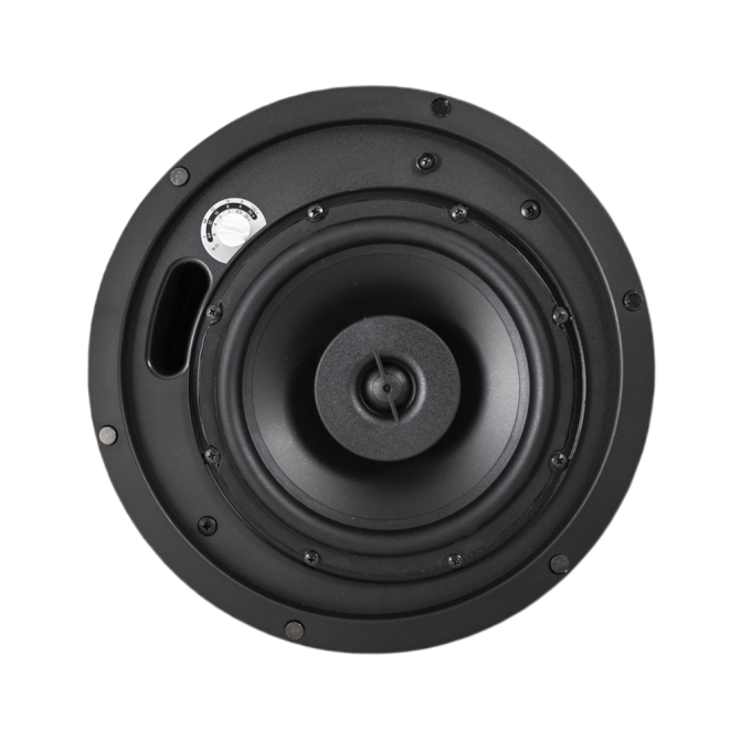 CM82-BGM-II-WH 8" In-Ceiling Background Music Speaker with White Seamless Magnetic Grille.