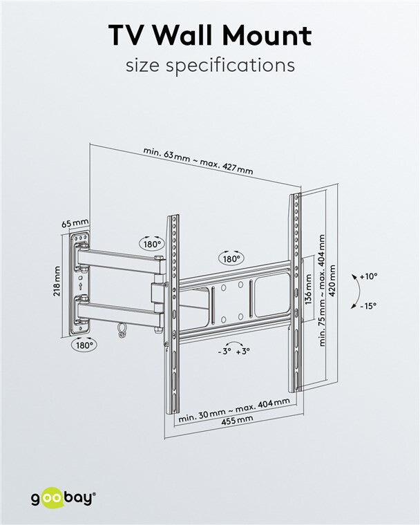 Goobay TV wall mount Basic FULLMOTION (M)