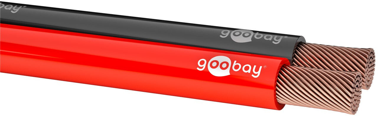 Goobay Speaker Cable, red-black, OFC CU, 100 m spool, diameter 2 x 1.5 mm2, Eca