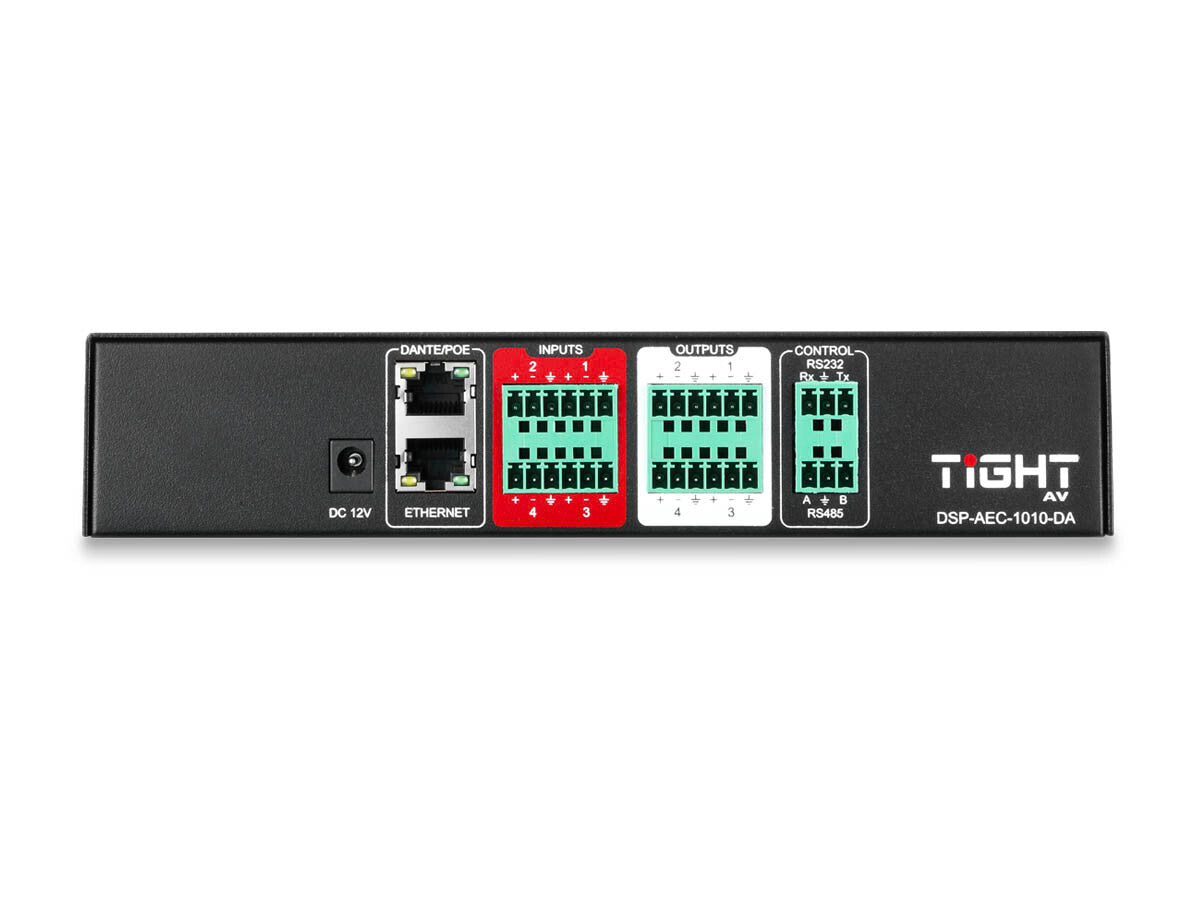TiGHT AV DSP-AEC-1010-DA | Audio DSP With AEC, 4-In/4-Out Analog, 4-In/4-Out Dante and USB