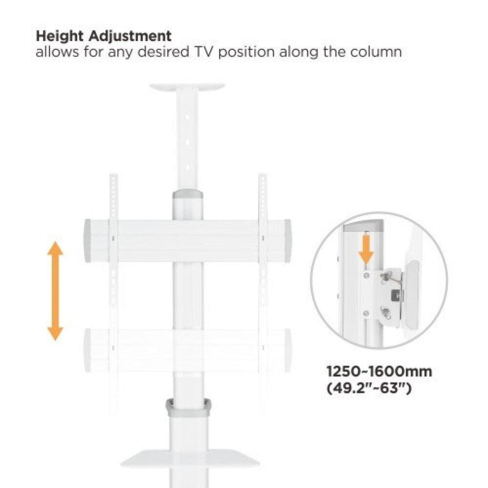 ICA-TR48W Trolley, 37-70", White Aluminum