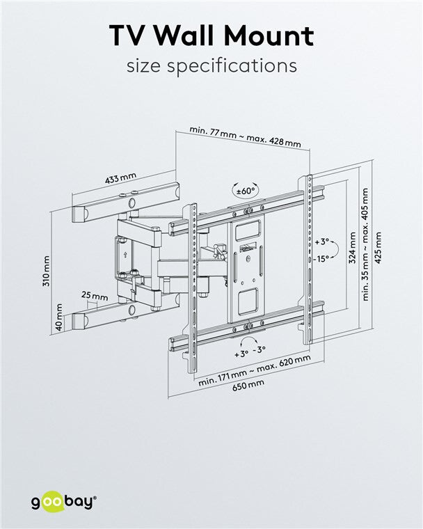 Goobay TV wall mount Pro FULLMOTION (L)