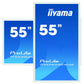 iiyama ProLite TF5539UHSC-W1AG computer monitor 139.7 cm (55") 3840 x 2160 pixels 4K Ultra HD LED Touchscreen Multi-user White